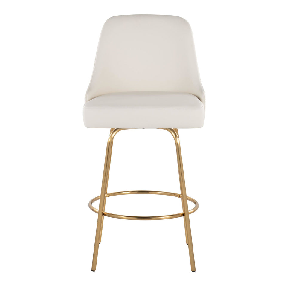 Studded Marcel 27" Fixed-Height Counter Stool - Set of 2