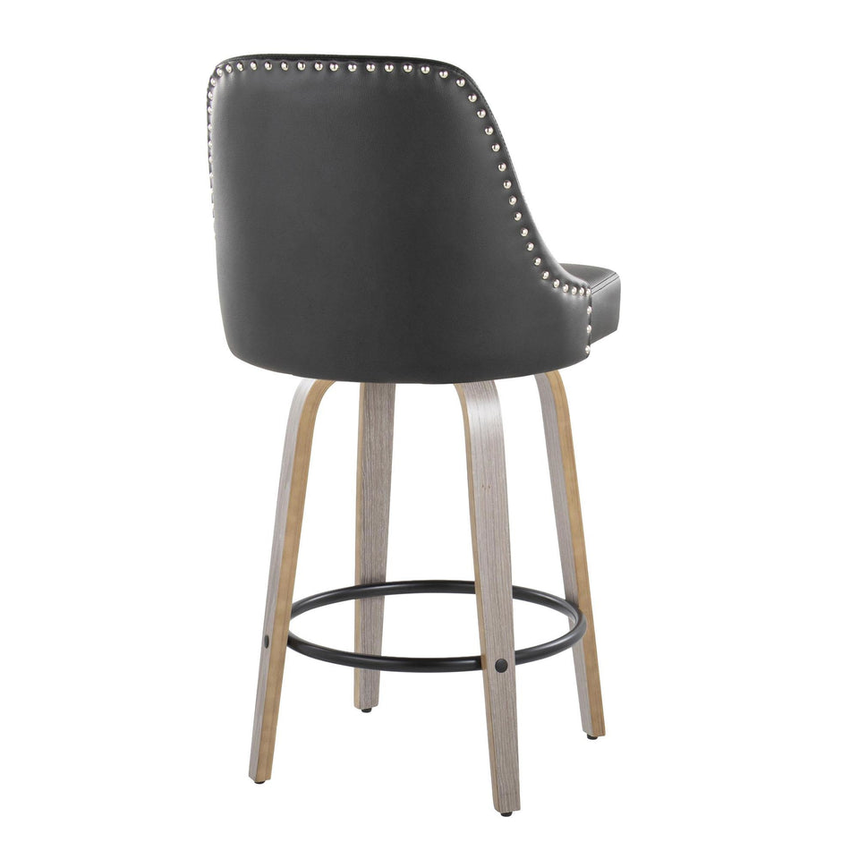 Studded Marcel 26" Fixed-Height Counter Stool - Set of 2