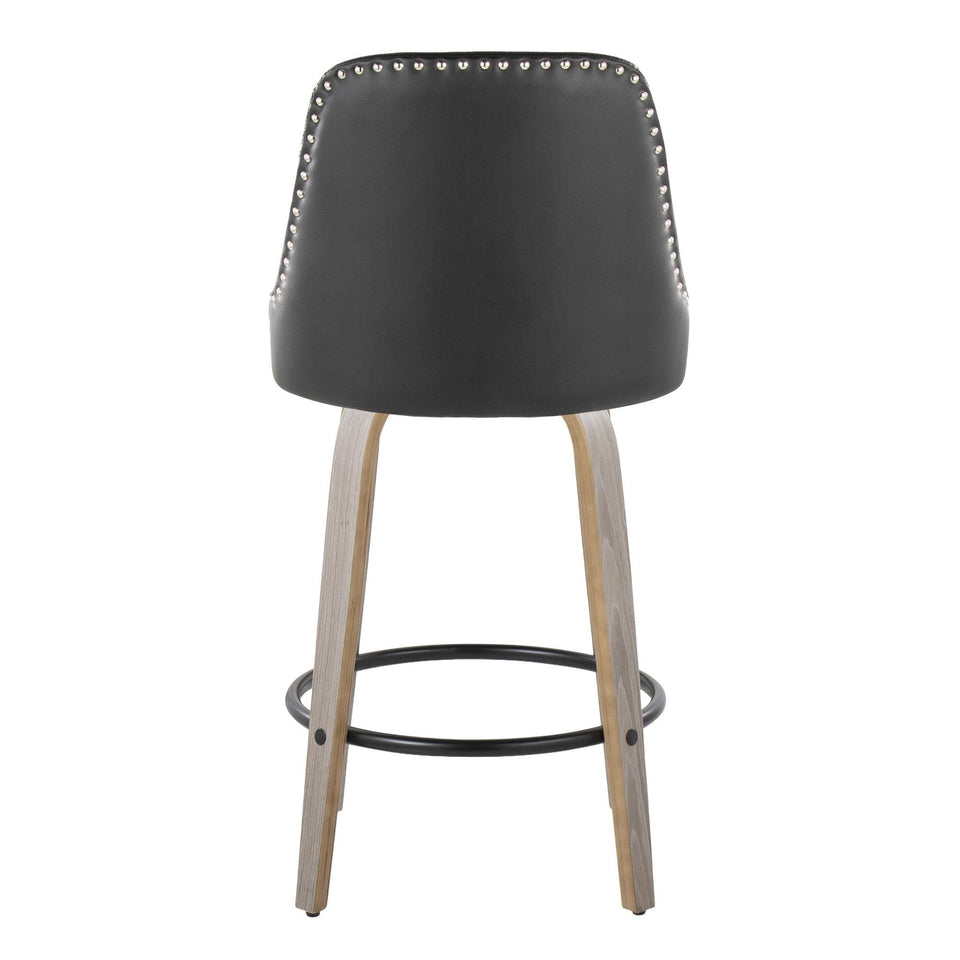 Studded Marcel 26" Fixed-Height Counter Stool - Set of 2