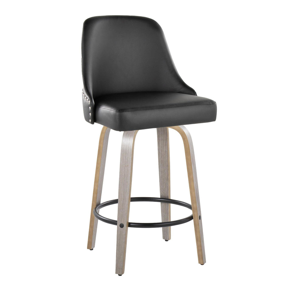 Studded Marcel 26" Fixed-Height Counter Stool - Set of 2