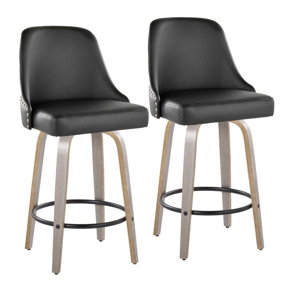 Studded Marcel 26" Fixed-Height Counter Stool - Set of 2