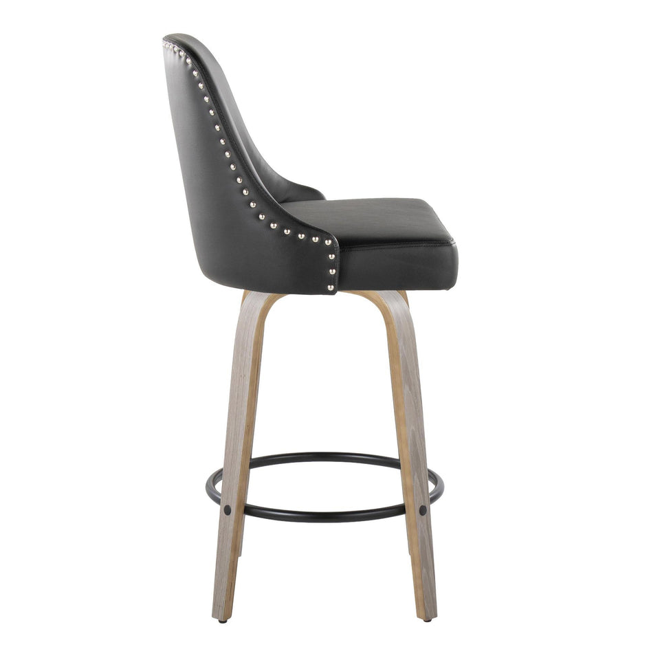 Studded Marcel 26" Fixed-Height Counter Stool - Set of 2