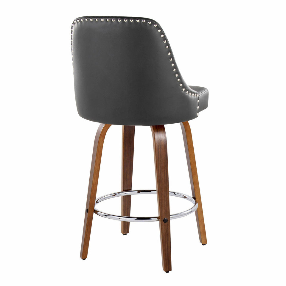 Studded Marcel 27" Fixed-Height Counter Stool - Set of 2