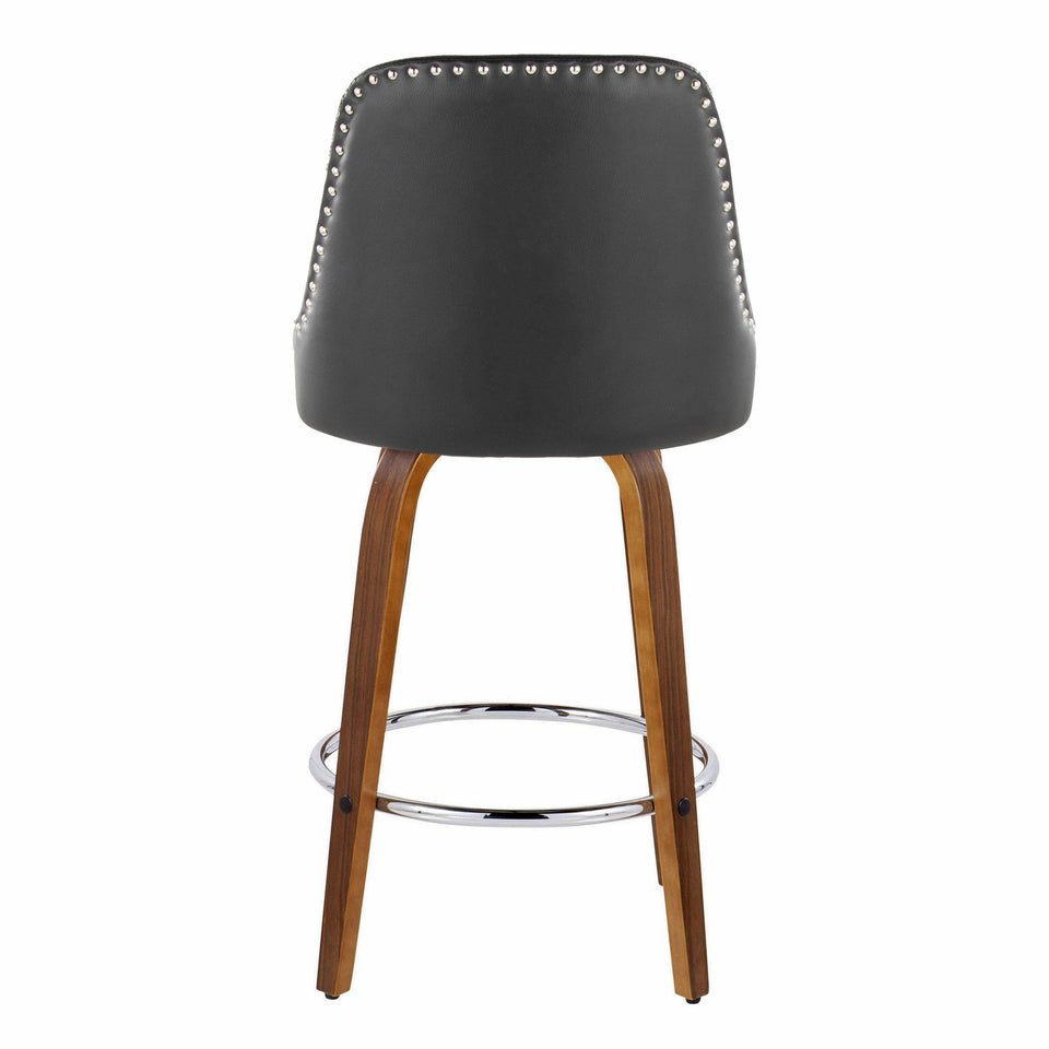 Studded Marcel 27" Fixed-Height Counter Stool - Set of 2