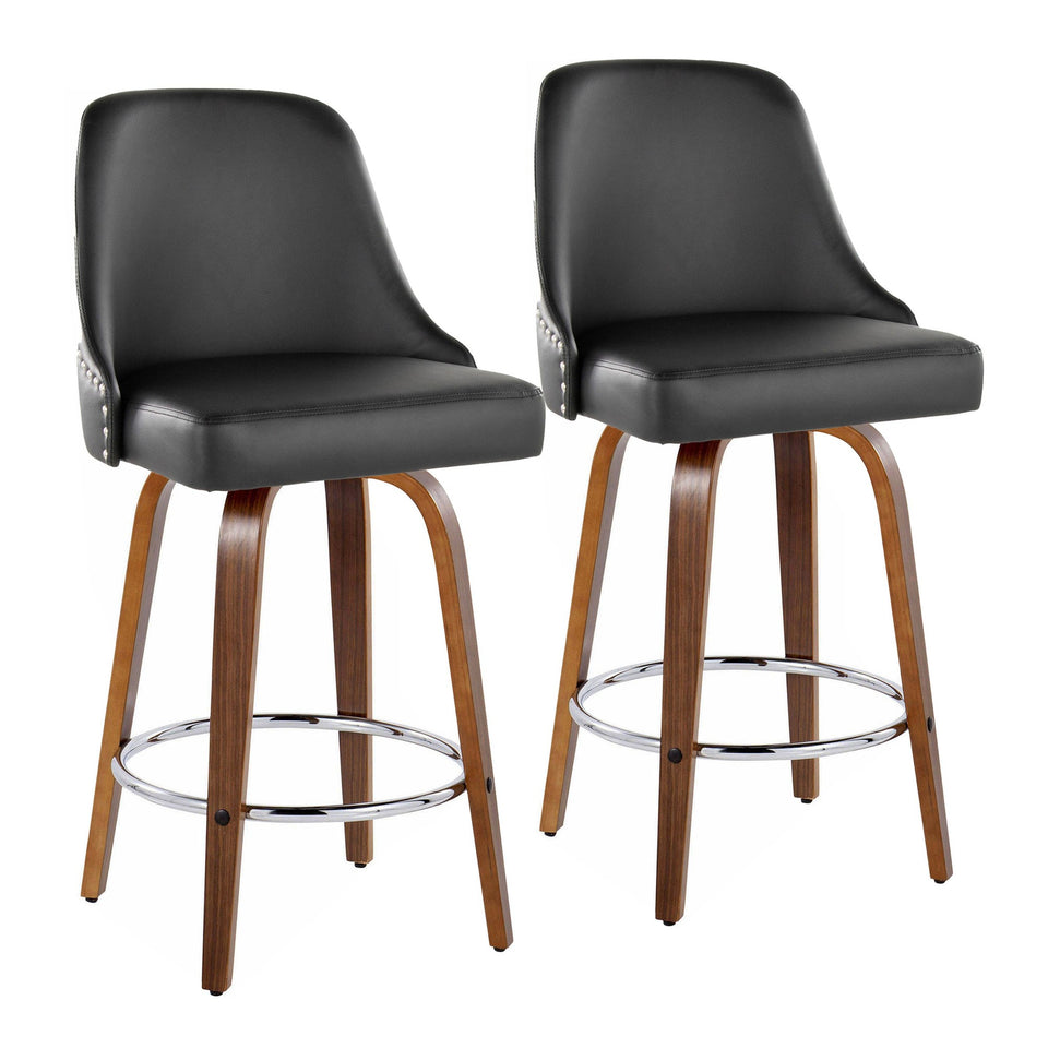 Studded Marcel 27" Fixed-Height Counter Stool - Set of 2