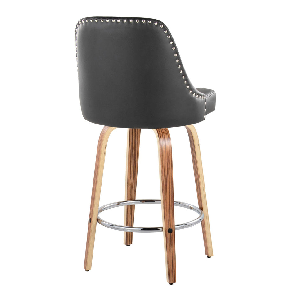 Studded Marcel 27" Fixed-Height Counter Stool - Set of 2