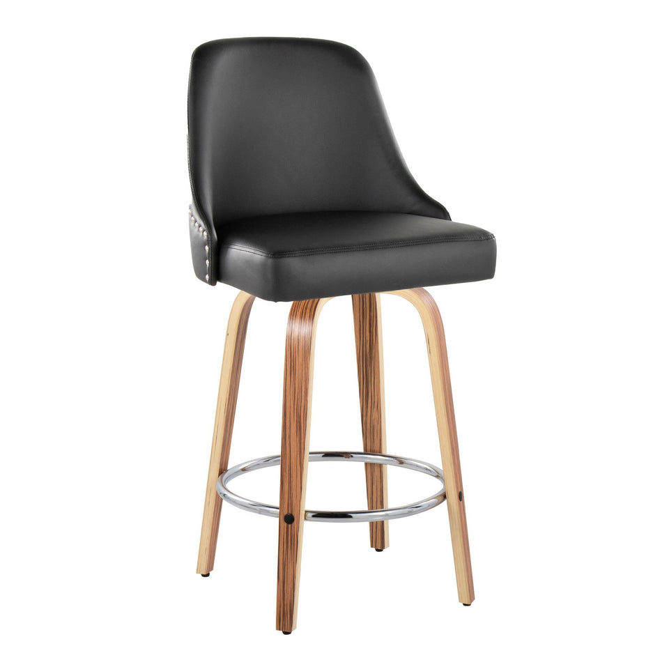 Studded Marcel 27" Fixed-Height Counter Stool - Set of 2