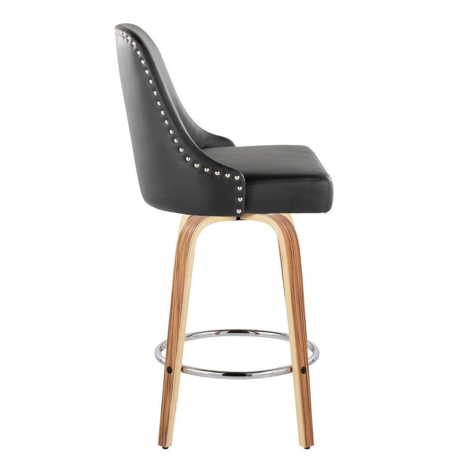 Studded Marcel 27" Fixed-Height Counter Stool - Set of 2