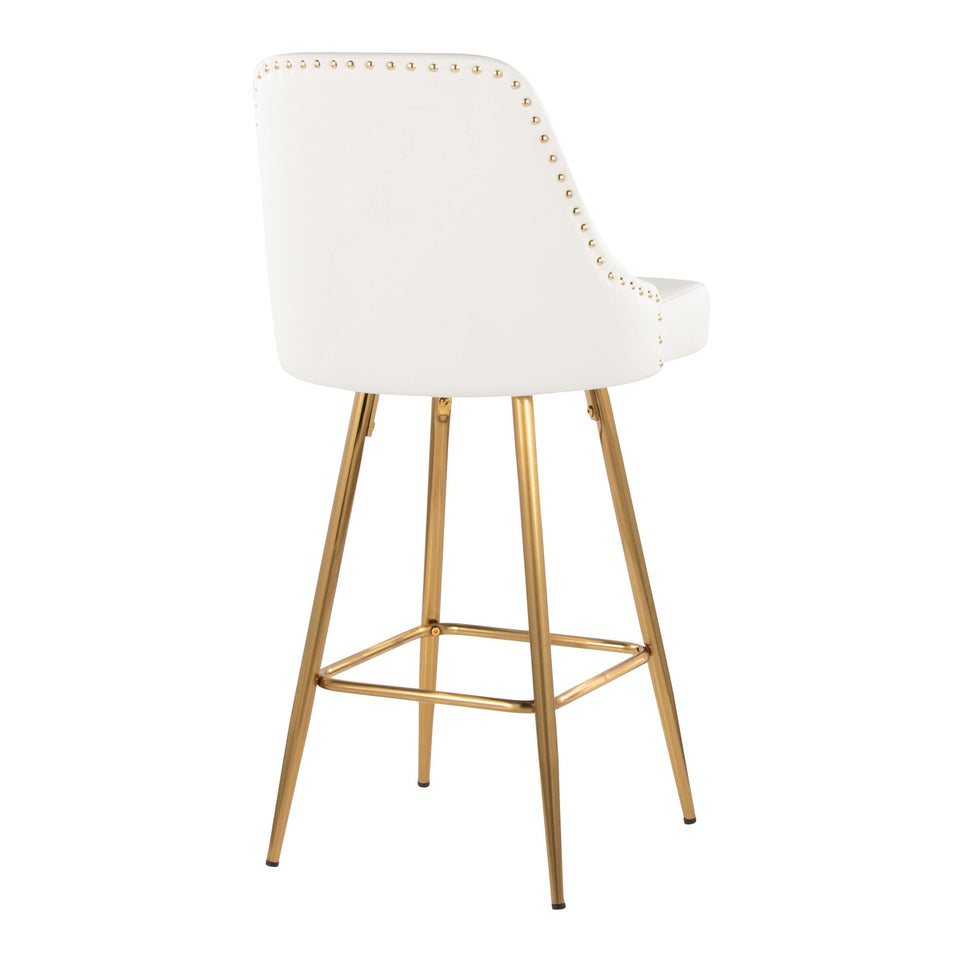 Studded Marcel 27" Fixed-Height Counter Stool - Set of 2