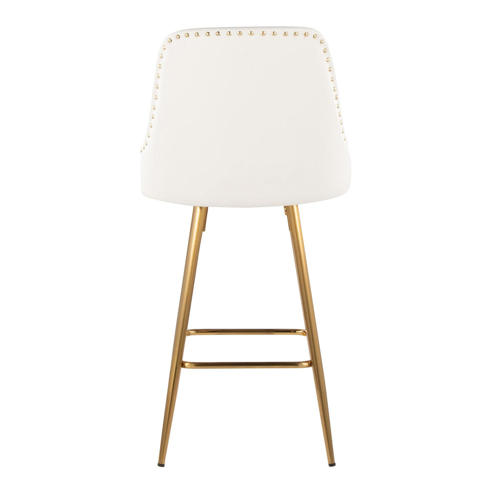 Studded Marcel 27" Fixed-Height Counter Stool - Set of 2