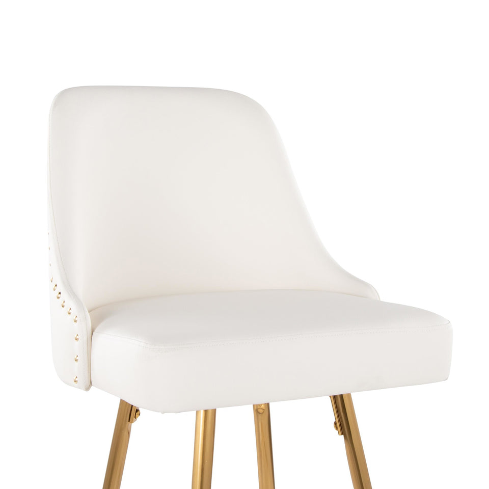 Studded Marcel 27" Fixed-Height Counter Stool - Set of 2