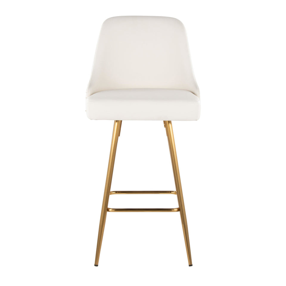 Studded Marcel 27" Fixed-Height Counter Stool - Set of 2