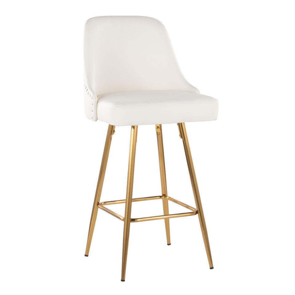 Studded Marcel 27" Fixed-Height Counter Stool - Set of 2