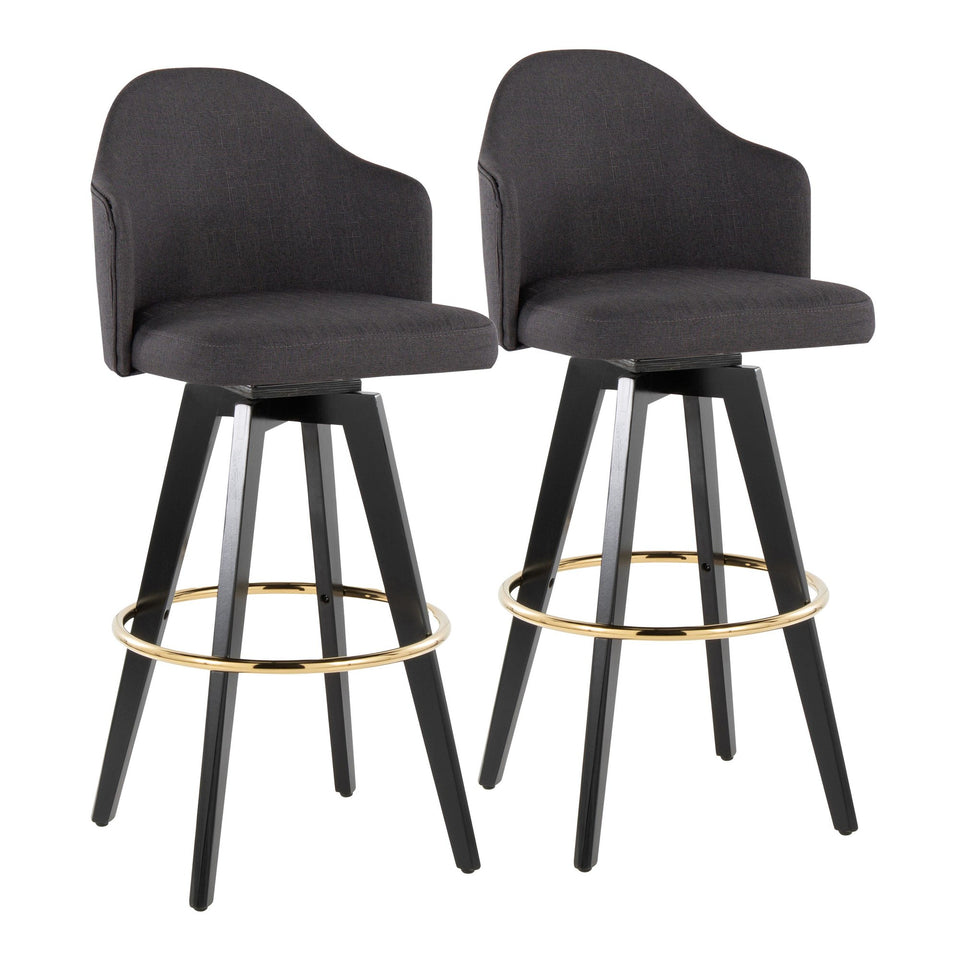 Ahoy Upholstered 30" Fixed-Height Barstool - Set of 2