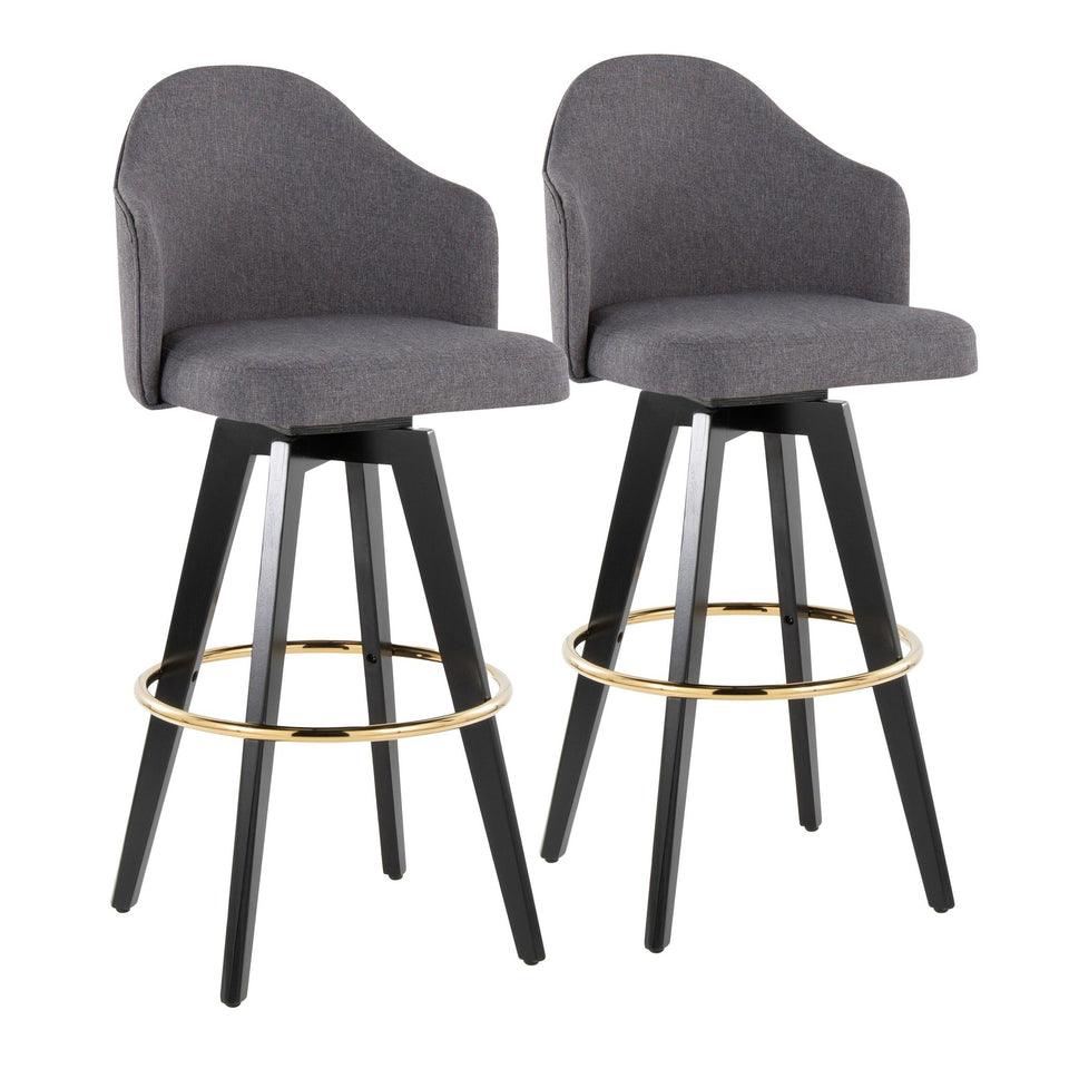 Ahoy Upholstered 30" Fixed-Height Barstool - Set of 2