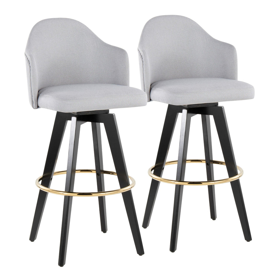 Ahoy Upholstered 30" Fixed-Height Barstool - Set of 2