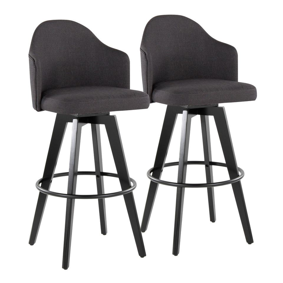 Ahoy Upholstered 30" Fixed-Height Barstool - Set of 2
