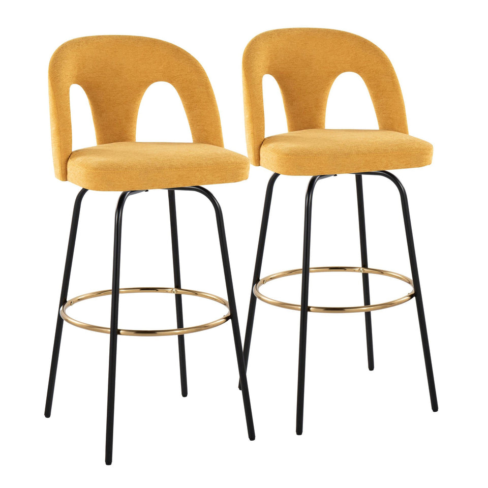 Ava Upholstered 30" Fixed-Height Barstool - Set of 2
