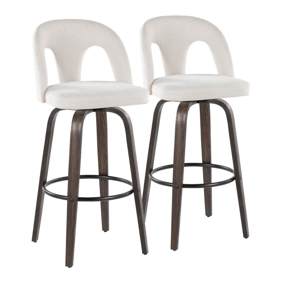 Ava Upholstered 30" Fixed-Height Barstool - Set of 2