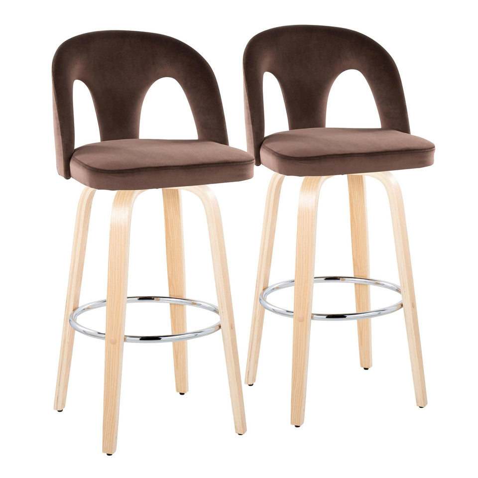 Ava Upholstered 30" Fixed-Height Barstool - Set of 2