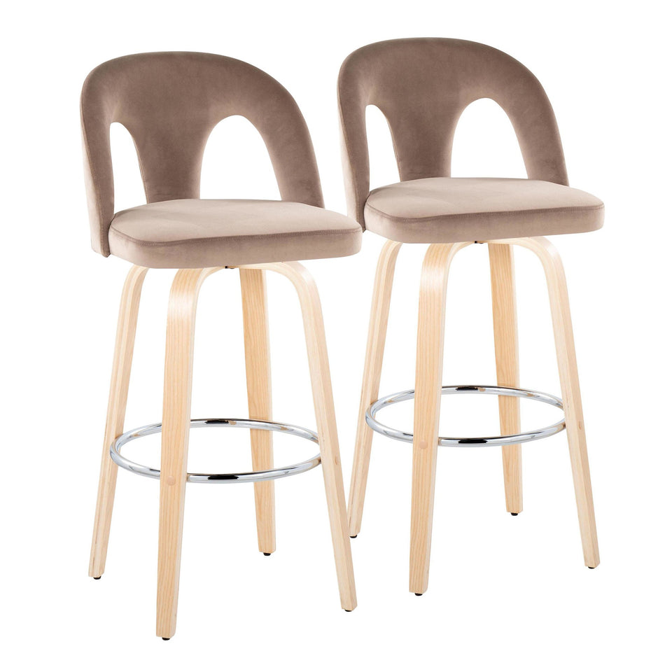 Ava Upholstered 30" Fixed-Height Barstool - Set of 2