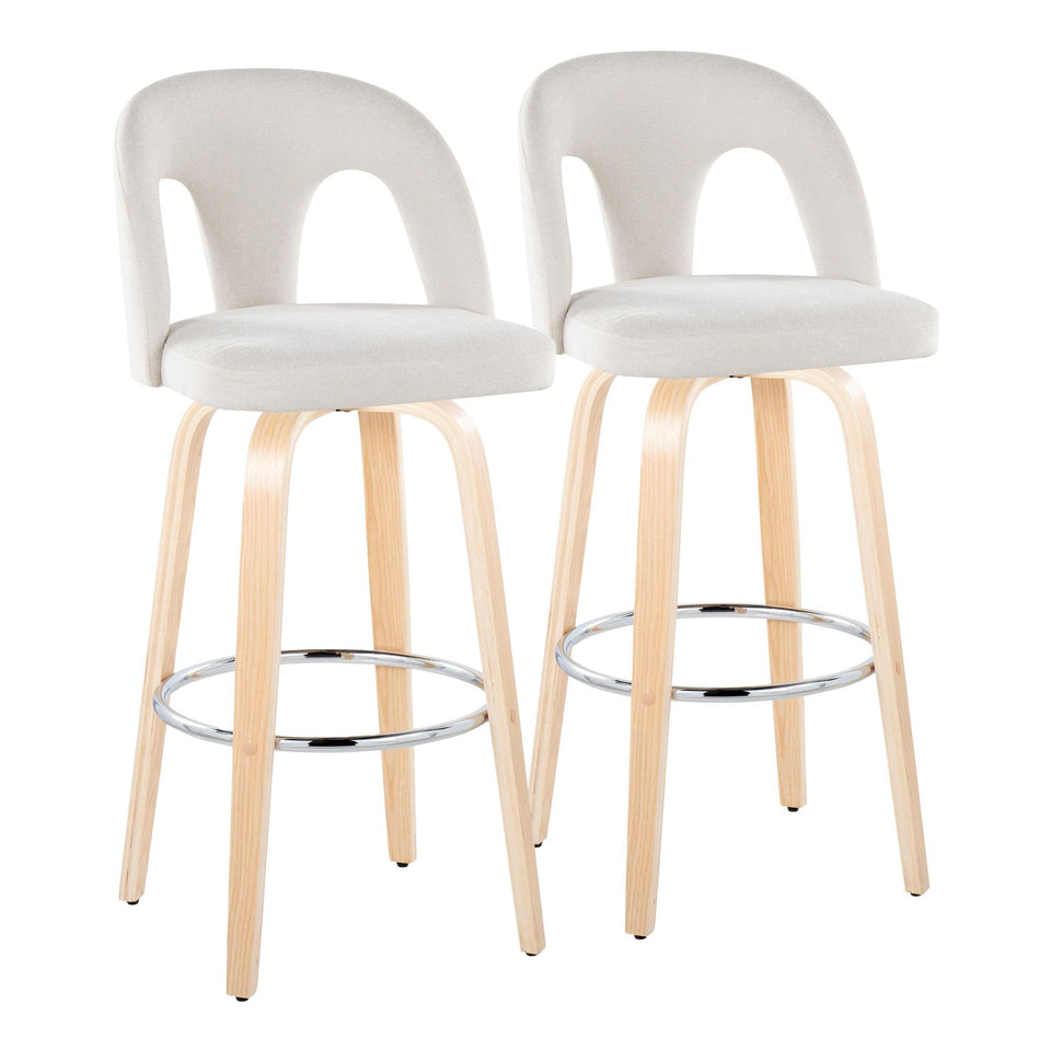 Ava Upholstered 30" Fixed-Height Barstool - Set of 2
