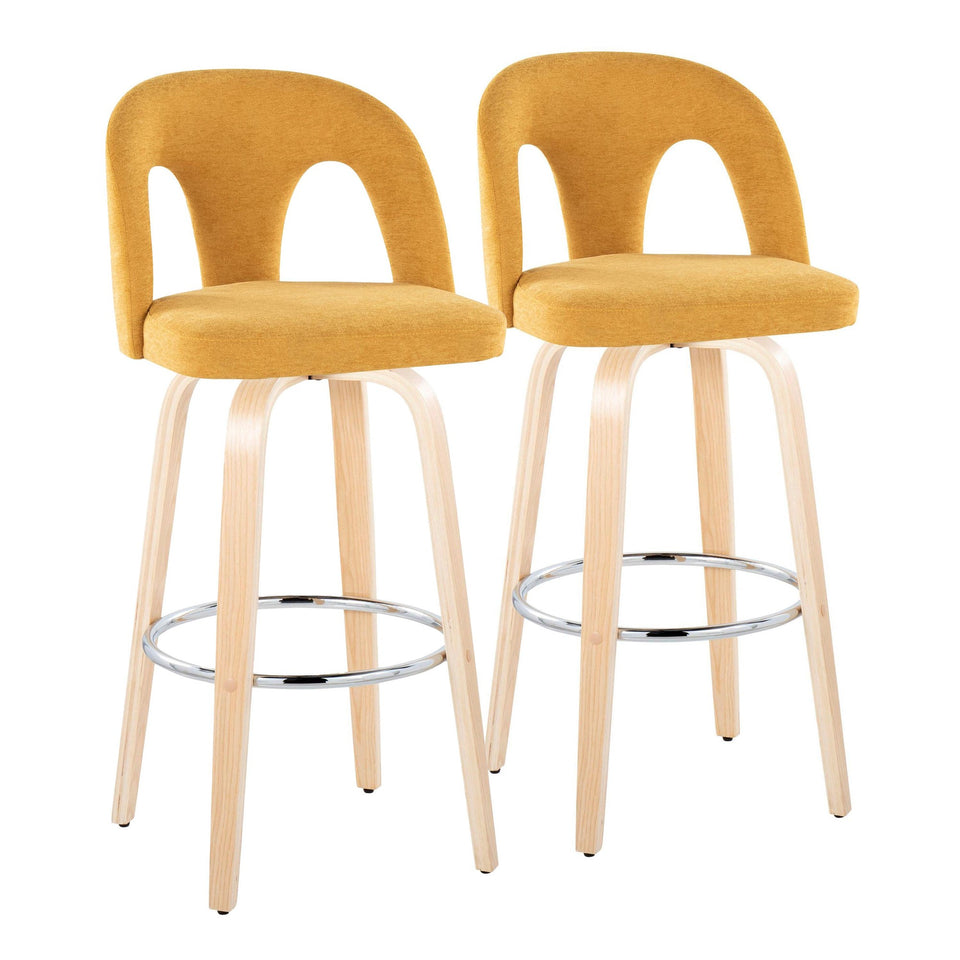 Ava Upholstered 30" Fixed-Height Barstool - Set of 2