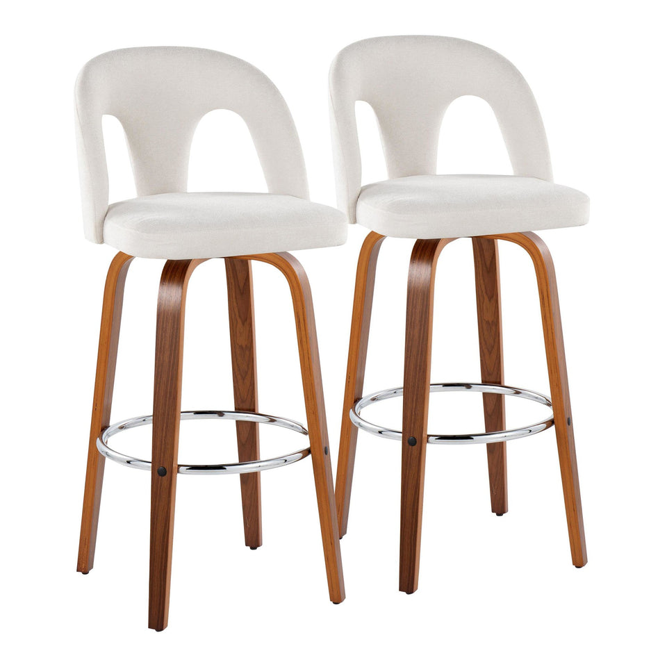 Ava Upholstered 30" Fixed-Height Barstool - Set of 2
