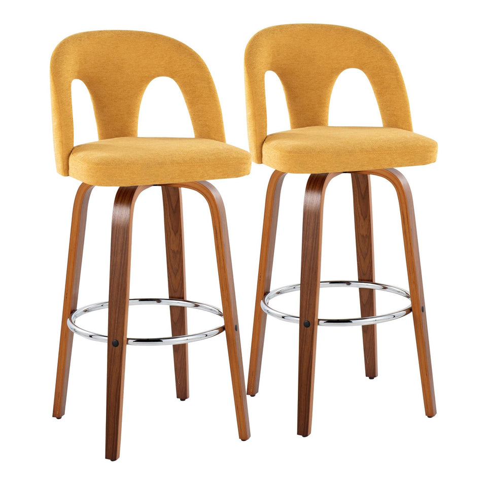 Ava Upholstered 30" Fixed-Height Barstool - Set of 2