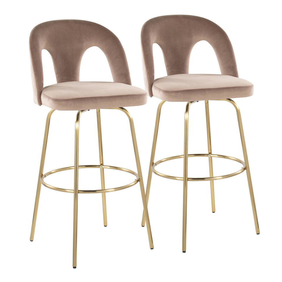 Ava Upholstered 30" Fixed-Height Barstool - Set of 2