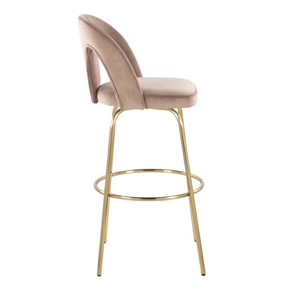 Ava Upholstered 30" Fixed-Height Barstool - Set of 2