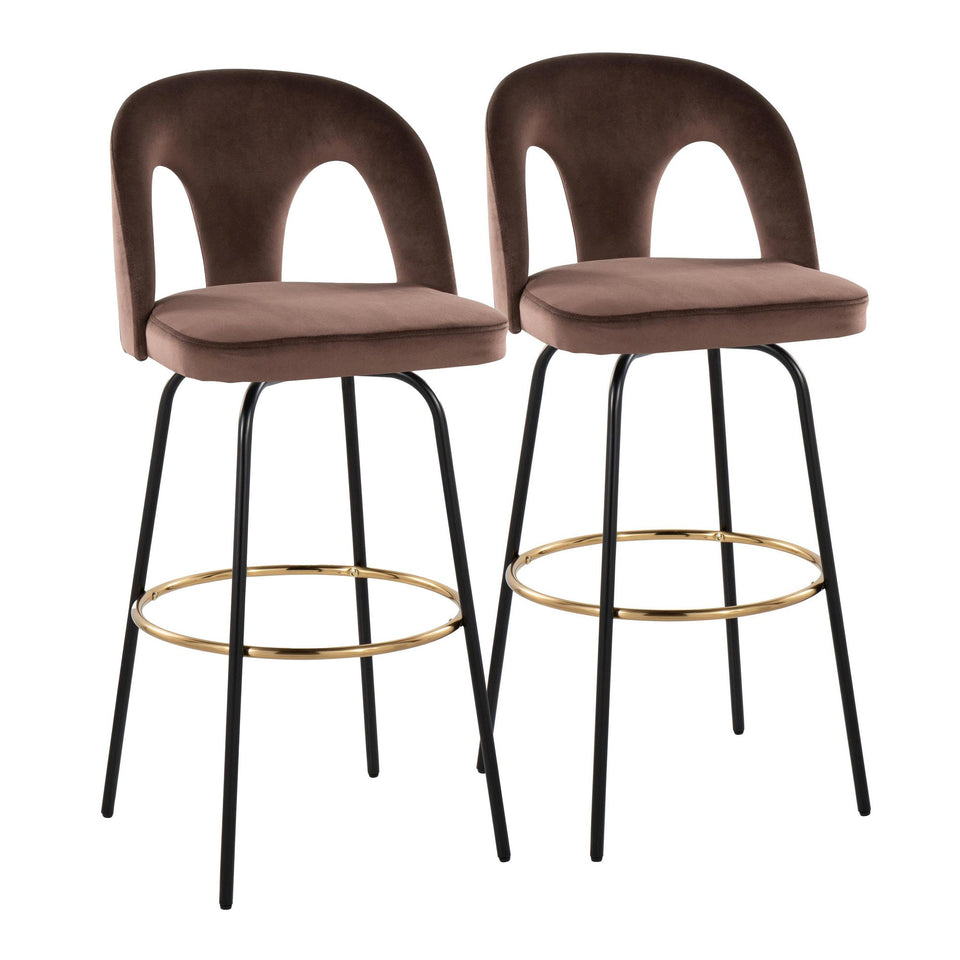 Ava Upholstered 30" Fixed-Height Barstool - Set of 2