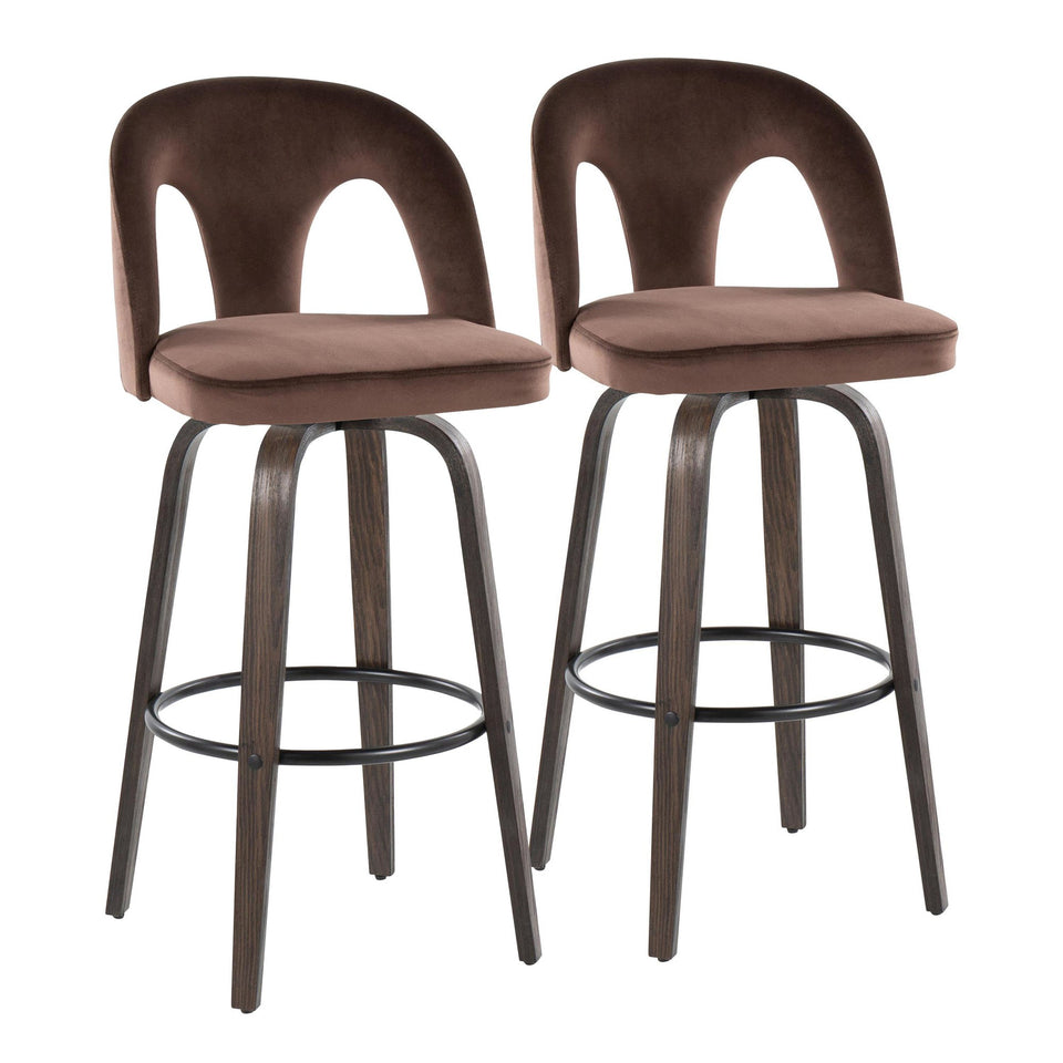Ava Upholstered 30" Fixed-Height Barstool - Set of 2