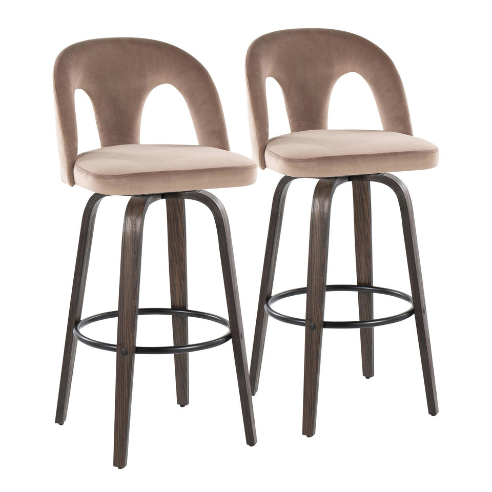 Ava Upholstered 30" Fixed-Height Barstool - Set of 2