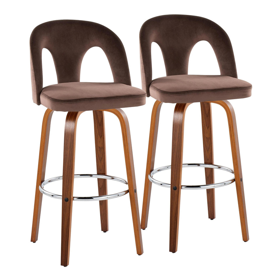 Ava Upholstered 30" Fixed-Height Barstool - Set of 2