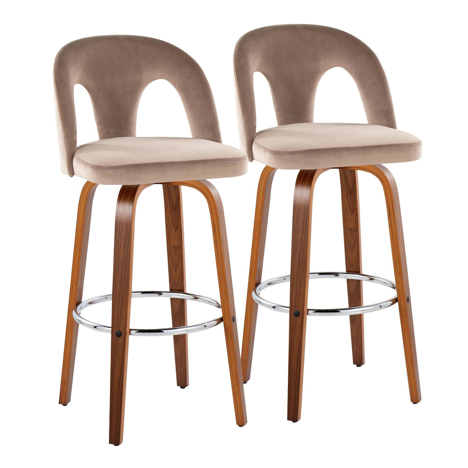 Ava Upholstered 30" Fixed-Height Barstool - Set of 2