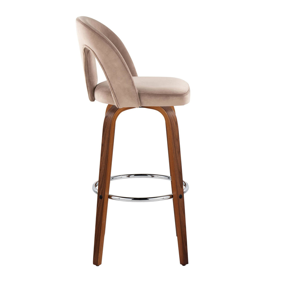 Ava Upholstered 30" Fixed-Height Barstool - Set of 2