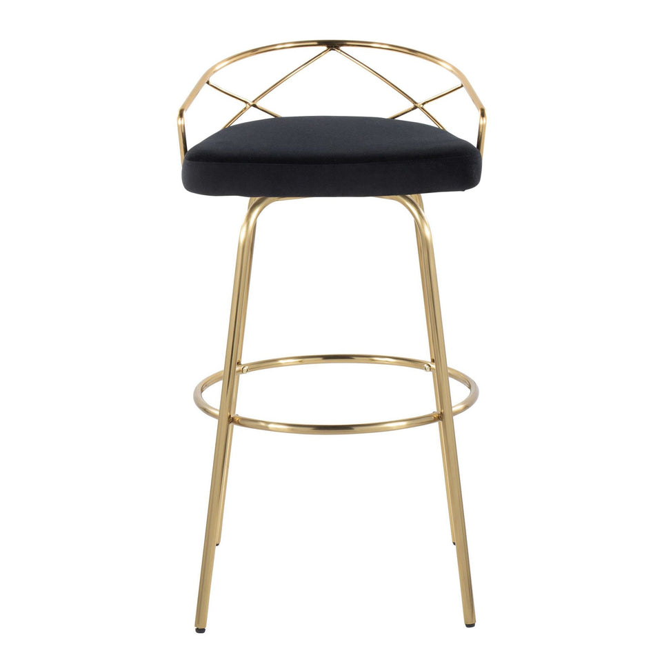 Charlotte Glam 30" Fixed-Height Barstool - Set of 2