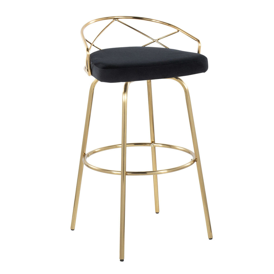 Charlotte Glam 30" Fixed-Height Barstool - Set of 2