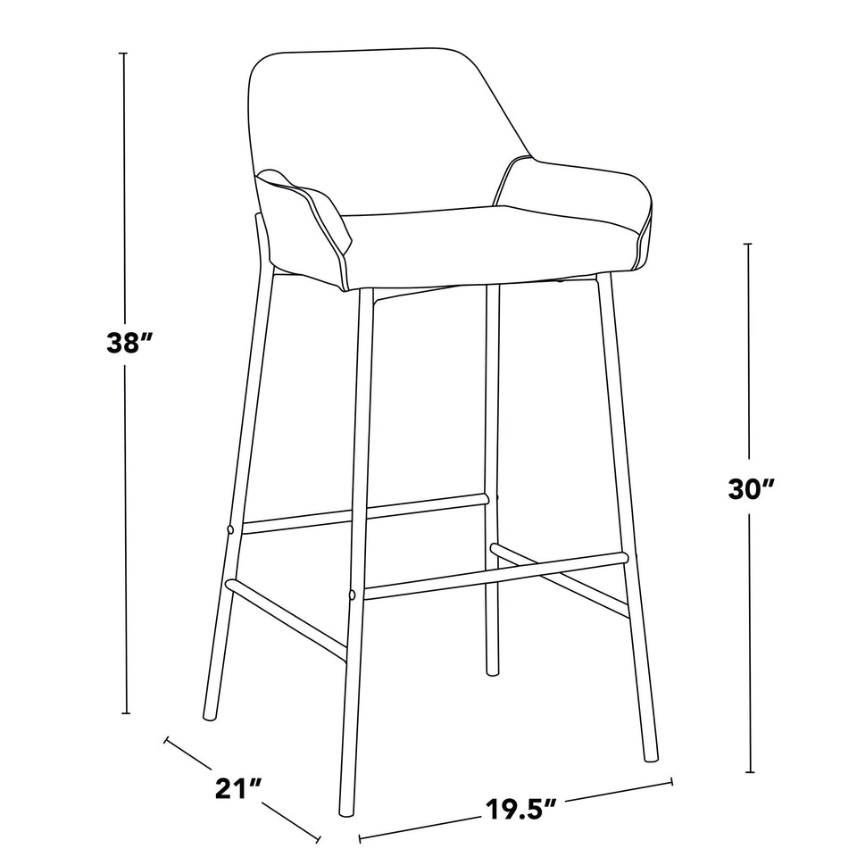 Daniella 30" Fixed-Height Barstool - Set of 2