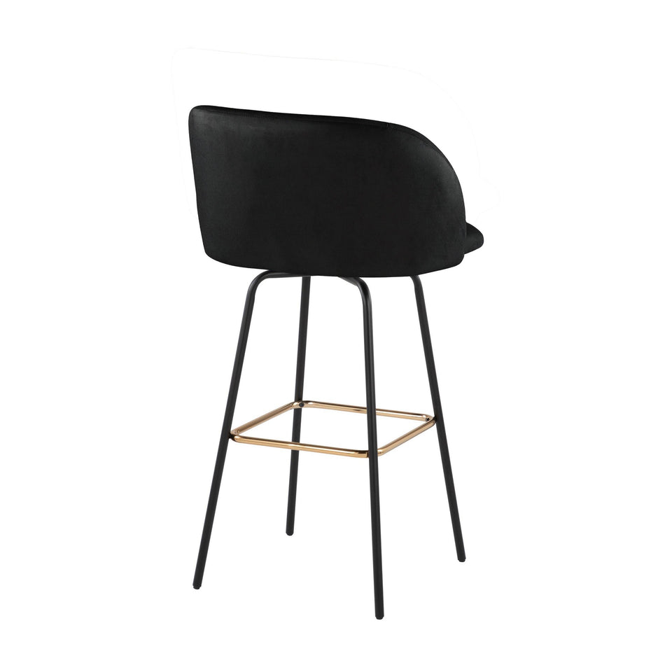 Fran 30" Swivel Fixed-Height Barstool - Set of 2