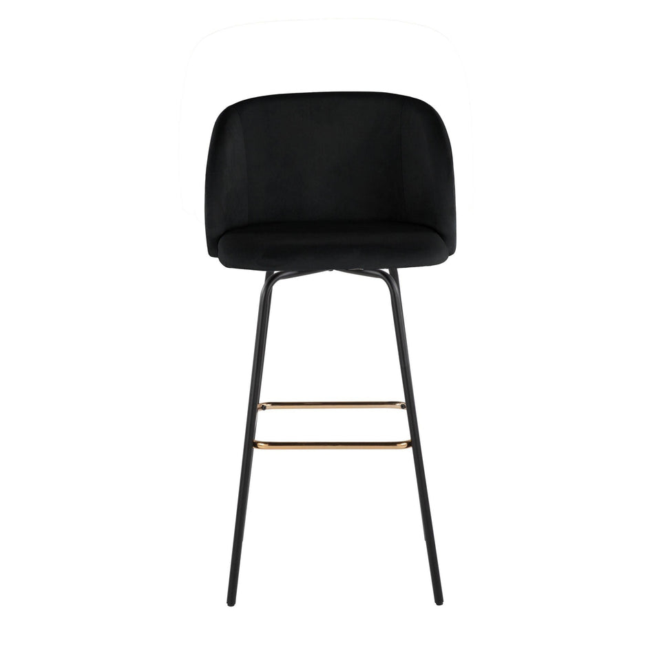 Fran 30" Swivel Fixed-Height Barstool - Set of 2