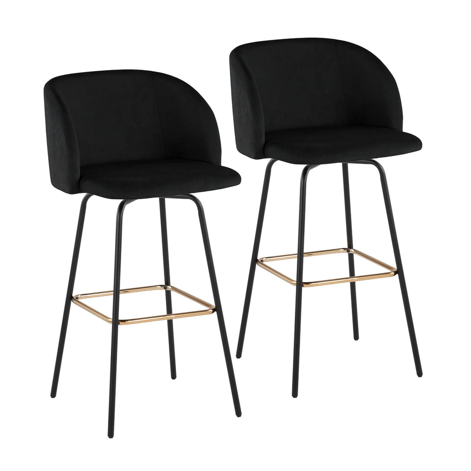 Fran 30" Swivel Fixed-Height Barstool - Set of 2