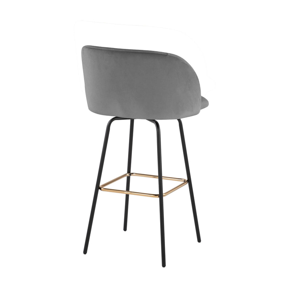 Fran 30" Swivel Fixed-Height Barstool - Set of 2