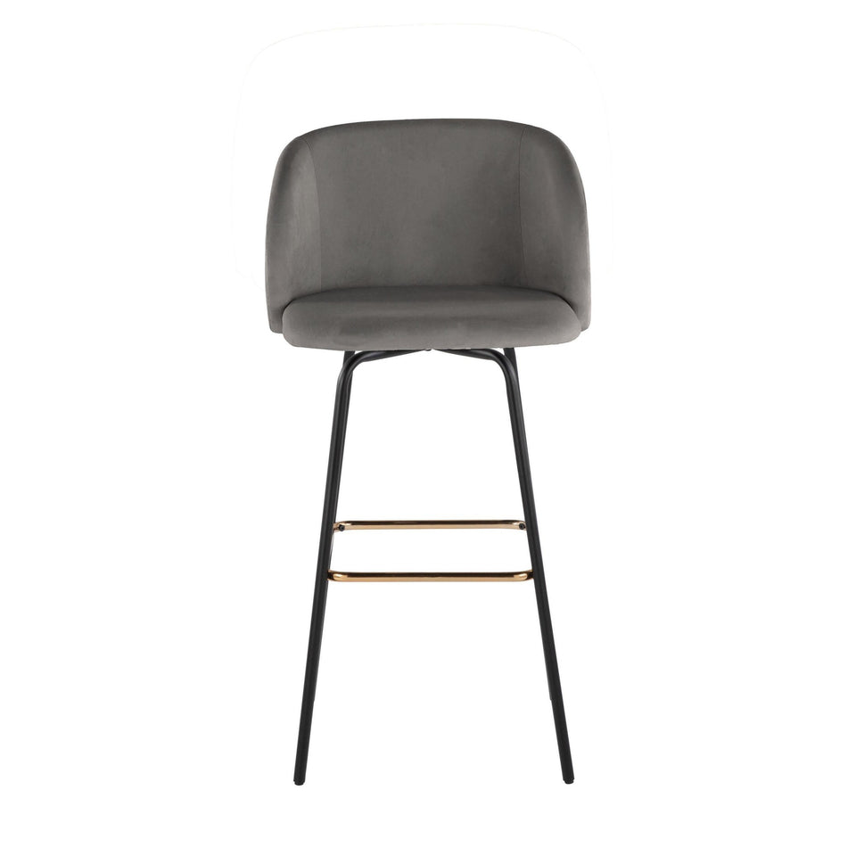 Fran 30" Swivel Fixed-Height Barstool - Set of 2