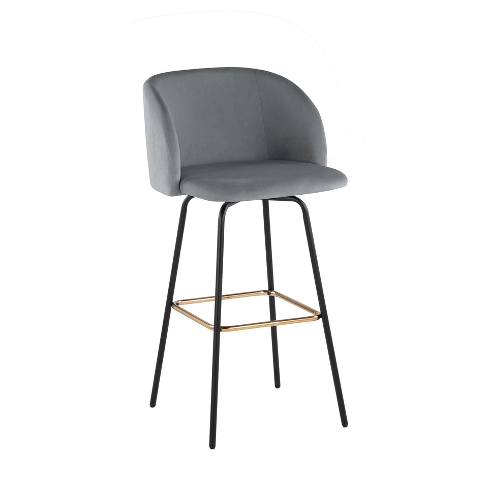 Fran 30" Swivel Fixed-Height Barstool - Set of 2
