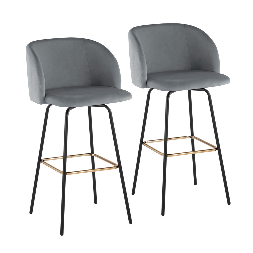 Fran 30" Swivel Fixed-Height Barstool - Set of 2