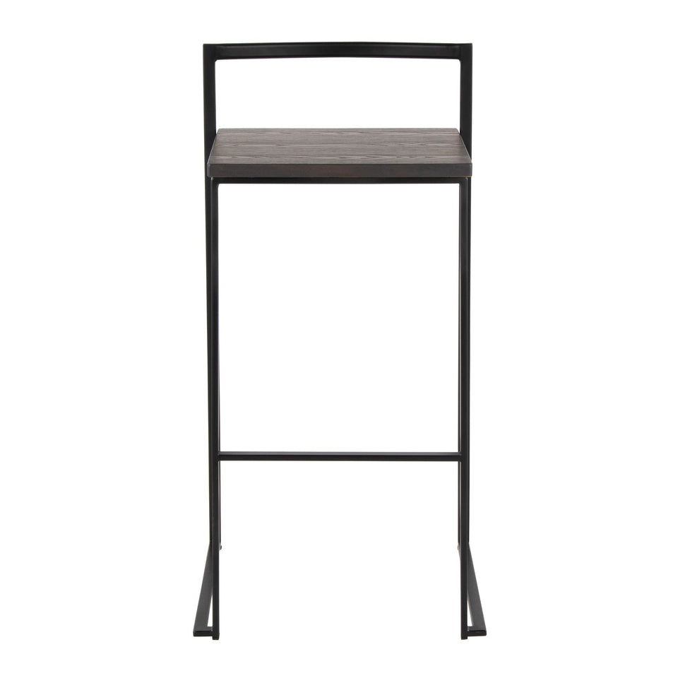 Fuji Stacker 30" Fixed-Height Barstool - Set of 2
