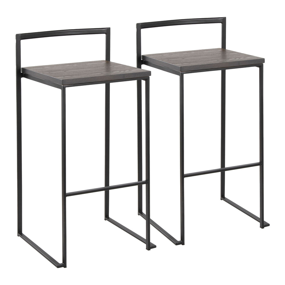 Fuji Stacker 30" Fixed-Height Barstool - Set of 2