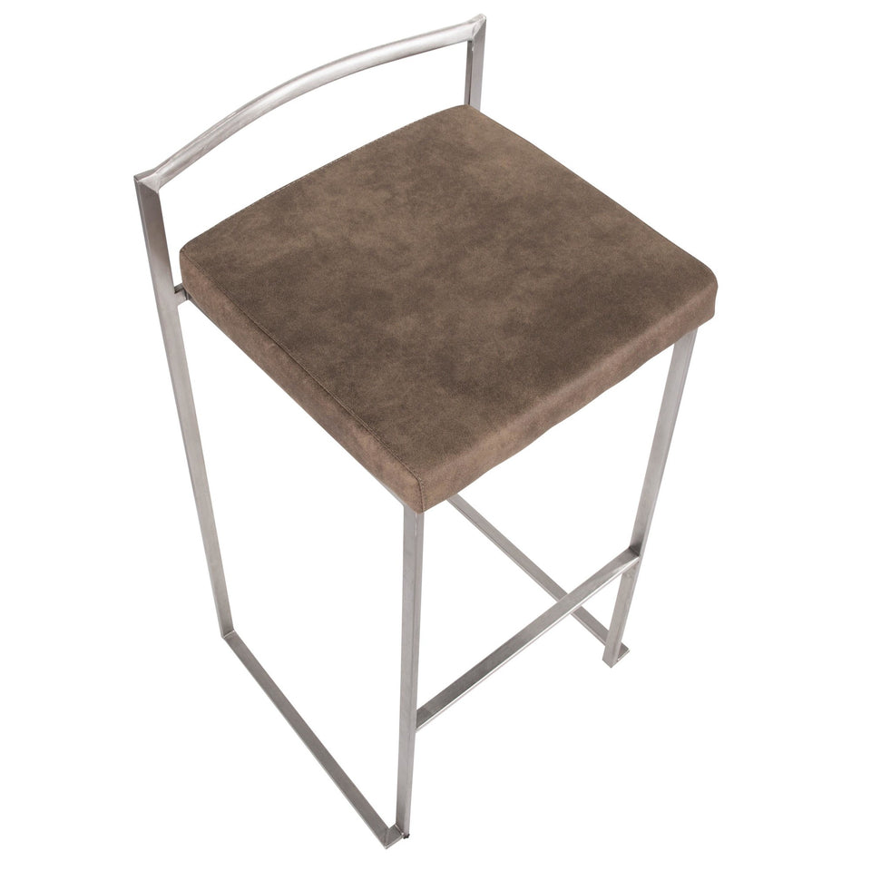 Fuji Stacker 30" Fixed-Height Barstool - Set of 3
